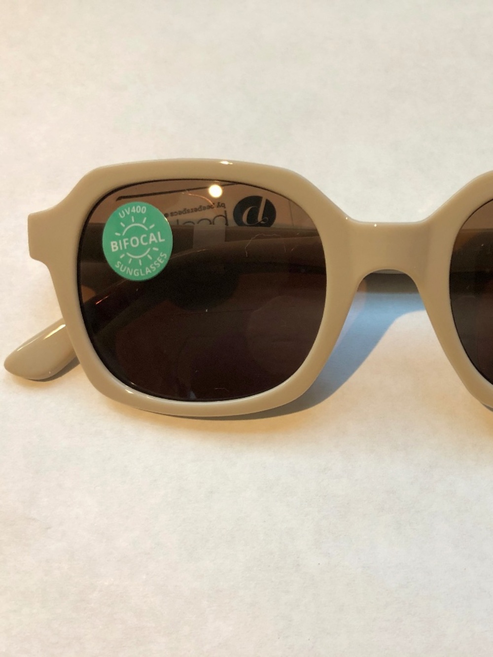 Beige Women's Bifocal Sunglasses with UV400 Protection